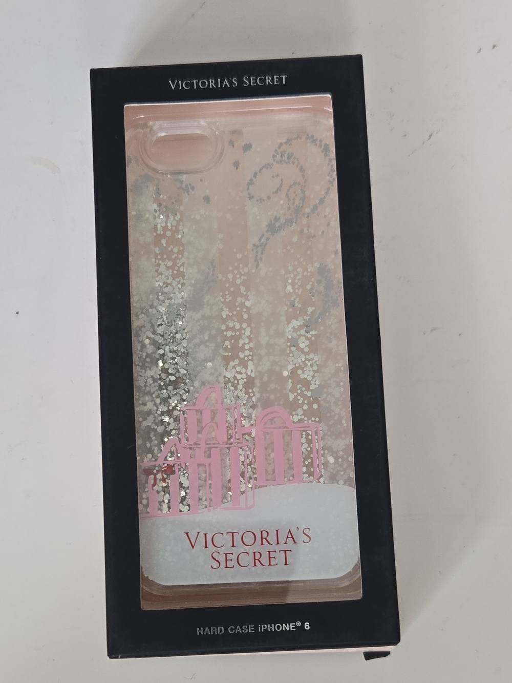 Victoria's Secret Pink Glitter Liquid iPhone 6 Case with Silver Sparkle